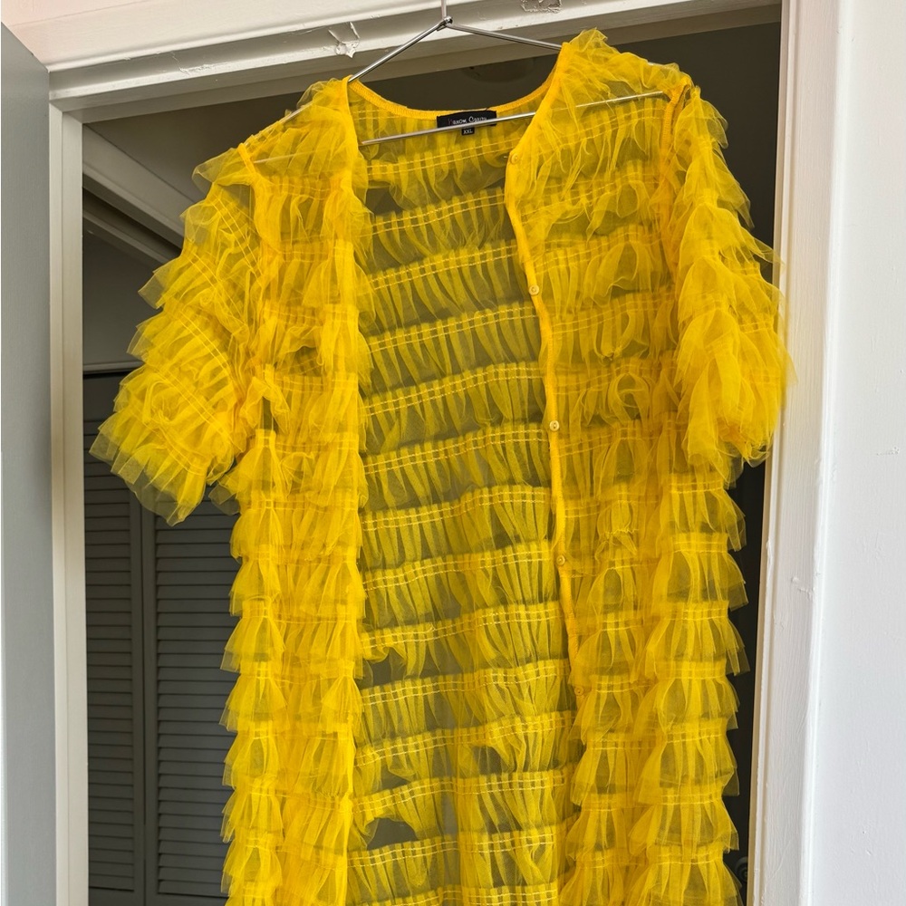 Vibrant Yellow Ruffled Dress - Picture 2 of 3
